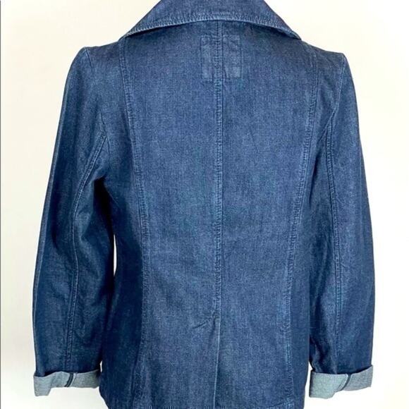Old Navy Blue 100% Cotton Double Breasted Cottage Boho Jean Jacket NWOT Size SP - Picture 6 of 10